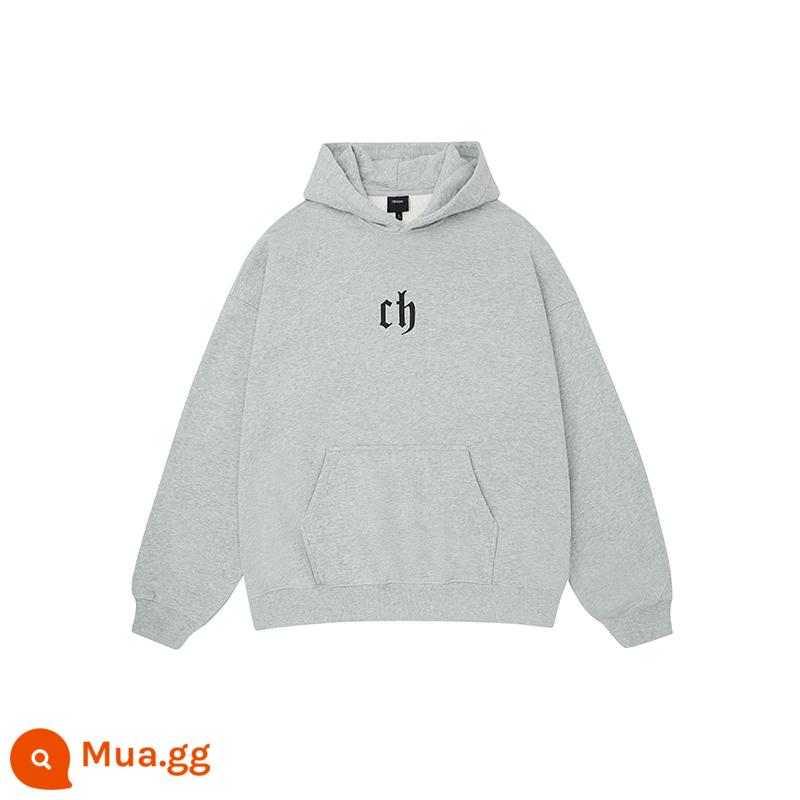 [Cùng phong cách của Zhang Linghe] CHINism CH chữ CH nặng áo trùm đầu nam thương hiệu thủy triều Mỹ áo hoodie đường phố cao cấp - đốm xám