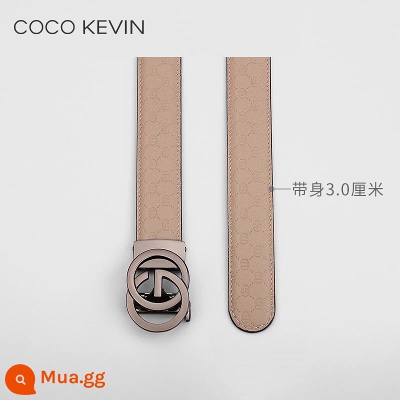 COCO KEVIN Thắt lưng nữ khóa tự động ins phong cách 2023 thắt lưng nữ mới thời trang đai tất cả các trận đấu thủy triều - [Màu Súng] Thắt Lưng Kaki 3.0cm