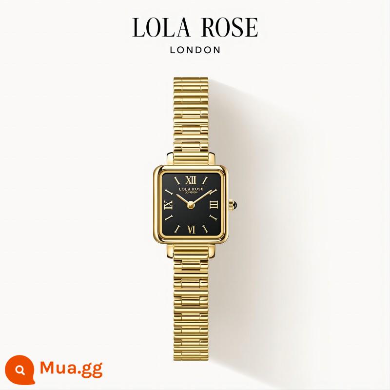 Đồng hồ nữ mặt vuông nhỏ vàng đen Lola Rose 520 quà tặng cho bạn gái - Onyx đen-LR4230