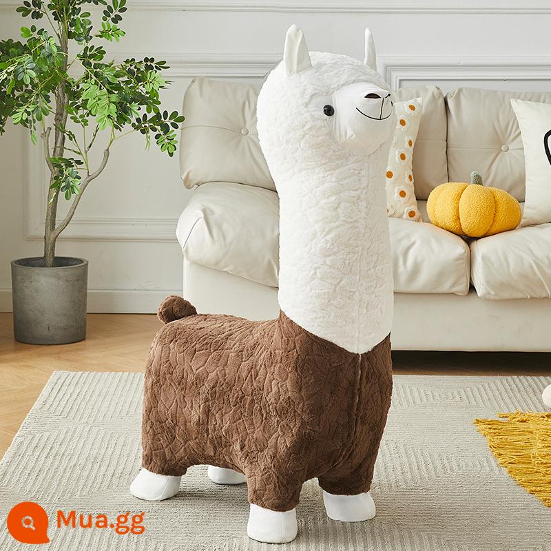 Sáng Tạo Alpaca Ghế Động Vật Phân Phòng Khách Từ Sàn Đến Trần Vật Trang Trí Trang Trí Giày Phân Tân Gia Quà Tặng Năm Mới - Kiểu dáng lớn màu nâu cà phê ⭐ sherpa mịn, mềm và dày