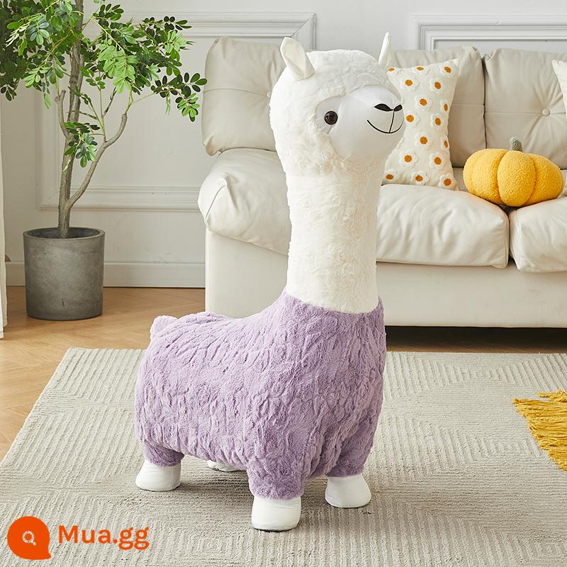 Sáng Tạo Alpaca Ghế Động Vật Phân Phòng Khách Từ Sàn Đến Trần Vật Trang Trí Trang Trí Giày Phân Tân Gia Quà Tặng Năm Mới - Phong cách nhỏ màu tím mộng mơ⭐Sherpa mịn, mềm và dày