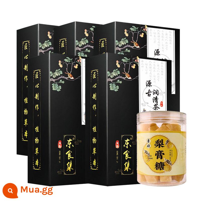 Các nốt phổi Trà Sanjie Luo Han Guo Trà Loquat làm sạch phổi Trà phổi chính hãng loại đặc biệt Trà bồ công anh Sanjie Tea Eliminator - Mua 3 tặng 2, 5 hộp trà nút thắt + kẹo lê