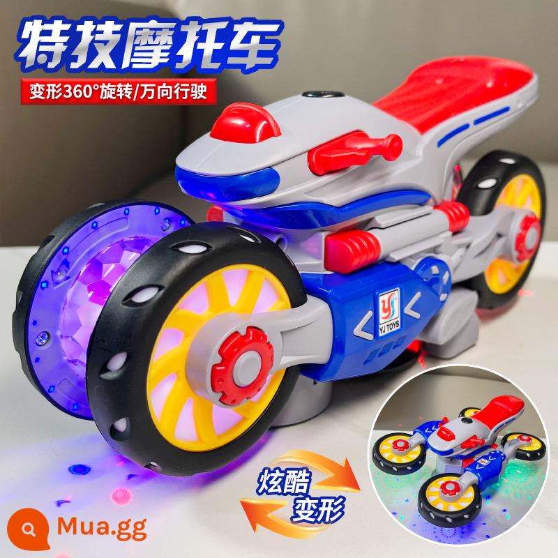 Douyin cùng phong cách có thể hát và nhảy vũ trụ vịt đồ chơi động cơ đu quay robot bé trai và bé gái 0-1 tuổi - (Du lịch phổ thông) Xe máy biến hình đóng thế điện [tự động tránh chướng ngại vật/xoay 360°/nhạc nhẹ]