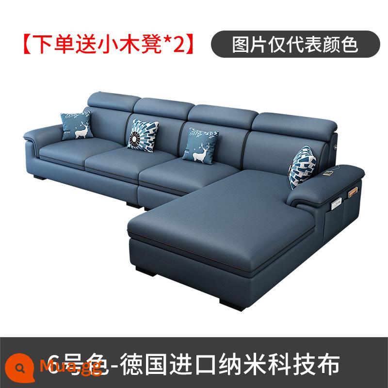 Bắc Âu sofa vải phòng khách tối giản hiện đại ánh sáng sang trọng công nghệ vải ghế dài kích thước sofa căn hộ kết hợp lưới mô hình màu đỏ - Màu số 6 (vải công nghệ nano nhập khẩu)