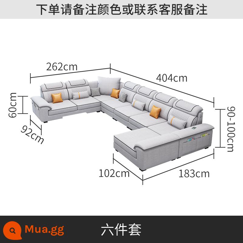 Bắc Âu 2023 Mới Sofa Vải Kết Hợp Nội Thất Vuông Lớn Số Công Nghệ Vải Sofa Cao Su Phòng Khách Hiện Đại Đơn Giản - bộ sáu mảnh