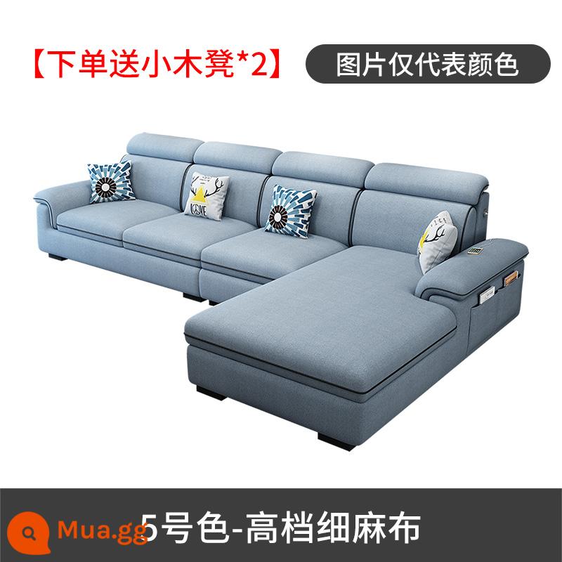 Bắc Âu sofa vải phòng khách tối giản hiện đại ánh sáng sang trọng công nghệ vải ghế dài kích thước sofa căn hộ kết hợp lưới mô hình màu đỏ - Màu số 5 (vải lanh mịn cao cấp)