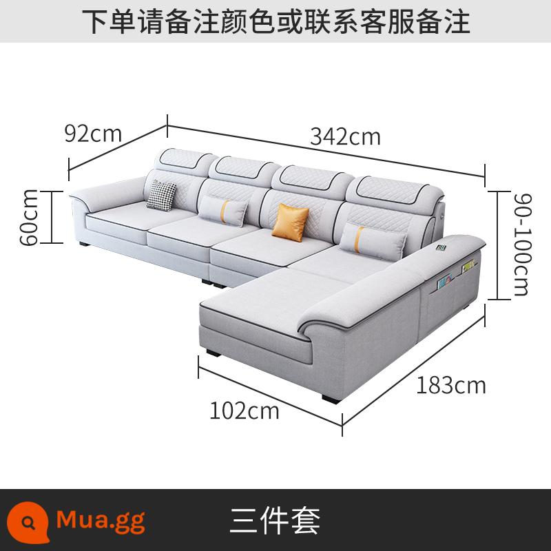 Bắc Âu 2023 Mới Sofa Vải Kết Hợp Nội Thất Vuông Lớn Số Công Nghệ Vải Sofa Cao Su Phòng Khách Hiện Đại Đơn Giản - bộ đồ ba mảnh