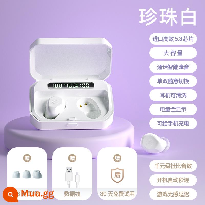 Tai nghe bluetooth true wireless 2022 mẫu new girl thời lượng pin siêu lâu chất lượng âm thanh siêu tốt cho Huawei Apple nam - [Phiên bản hàng đầu] Hiệu ứng âm thanh ngàn nhân dân tệ √5.3 Bluetooth √ Có thể sạc bằng điện thoại di động [Trắng Ngà]