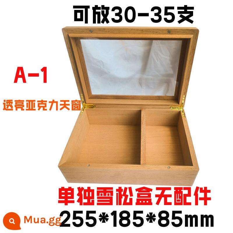 Humidor gỗ đặc nhập khẩu hộp gỗ tuyết tùng Tây Ban Nha hộp gỗ di động xì gà nhà sản xuất hộp tạo độ ẩm xì gà Chunhua - 35 hộp gỗ tuyết tùng có giếng trời trong suốt 255*185*85MM