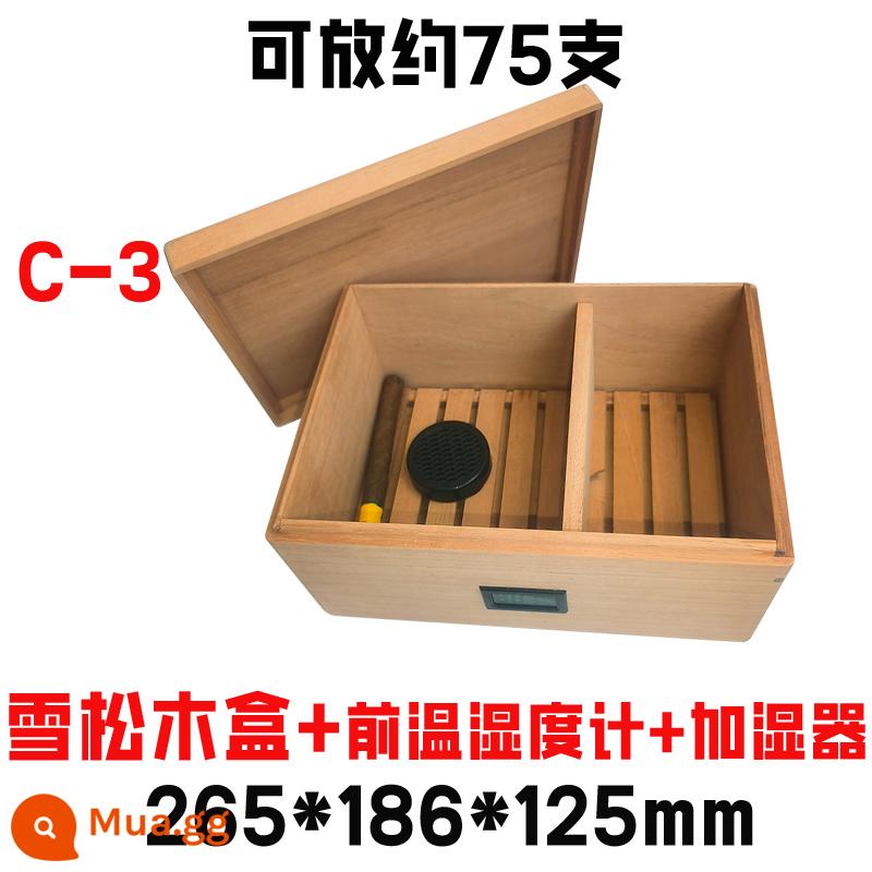 Humidor gỗ đặc nhập khẩu hộp gỗ tuyết tùng Tây Ban Nha hộp gỗ di động xì gà nhà sản xuất hộp tạo độ ẩm xì gà Chunhua - 75 hộp gỗ tuyết tùng + máy đo độ ẩm phía trước + máy tạo độ ẩm 265 * 186 * 125MM