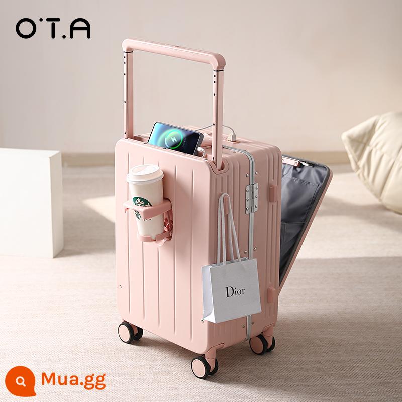 OTA mở phía trước hành lý nữ xe đẩy rộng mới 20 inch đa chức năng kinh doanh lên máy bay vali nhỏ nam - quả anh đào