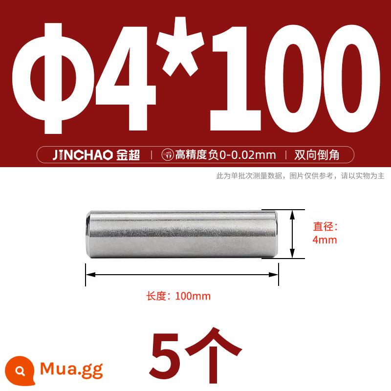 Chốt định vị hình trụ chốt inox 304 chốt cố định chốt đặc M2M2.5M3M4M5M6M8M10mm - Φ4*100(5 cái)