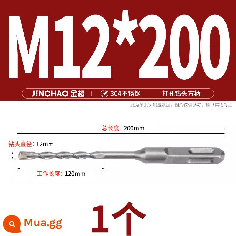 Jinchao 304 vòng thép không gỉ vít mở rộng móc máy nước nóng vít mở rộng M6-M16mm - M12*200 (tay cầm vuông) (1 cái)