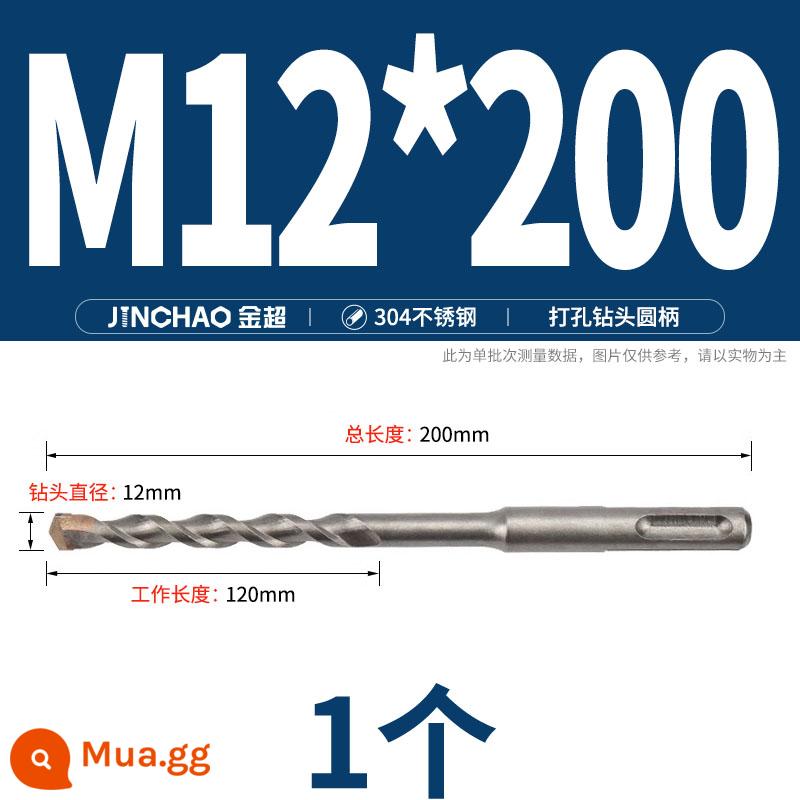 Jinchao 304 vòng thép không gỉ vít mở rộng móc máy nước nóng vít mở rộng M6-M16mm - M12*200 (tay cầm tròn) (1 cái)