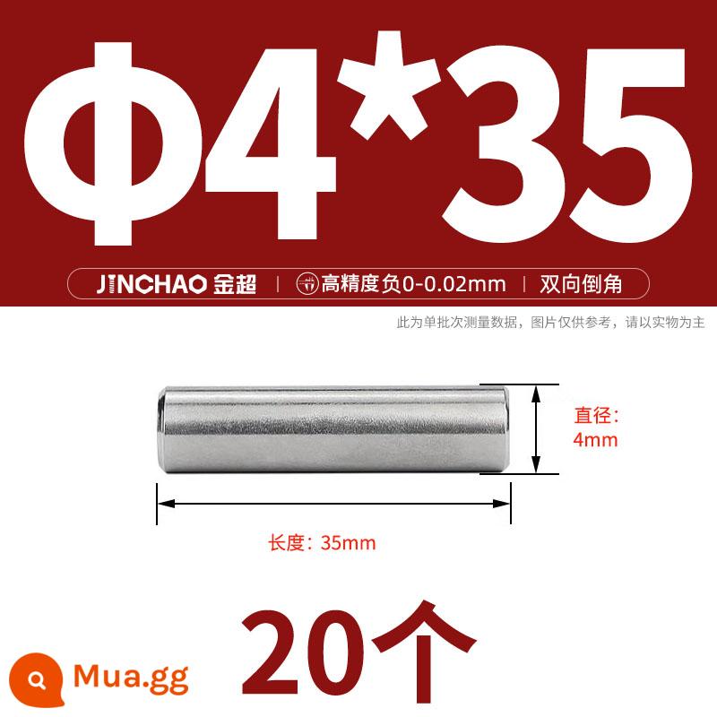 Chốt định vị hình trụ chốt inox 304 chốt cố định chốt đặc M2M2.5M3M4M5M6M8M10mm - Φ4*35(20 cái)