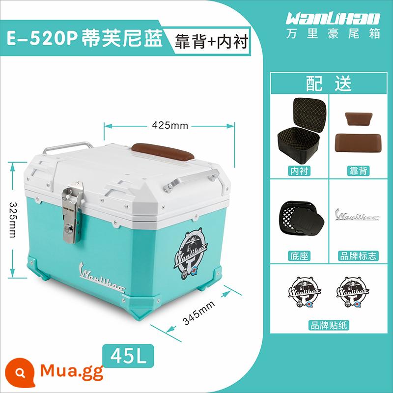 Wanlihao Longjia Victoria ixtiesVmaxie300i/150i hộp đuôi hợp kim không nhôm đầu máy - Victoria Tiffany Blue 520P+lớp lót+tựa lưng đôi màu nâu 45L