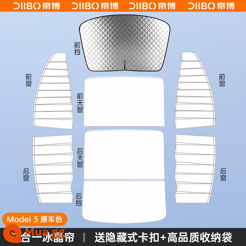 Thích hợp cho Tesla tấm che nắng ModelY/3 cửa sổ trời tấm che nắng trên rèm kem chống nắng khối Ya sửa đổi phụ kiện ô tô điều tốt - Màu xe nguyên bản [Mẫu 3 cửa sổ trời + trước + chắn sau + cửa sổ] bộ 8 món