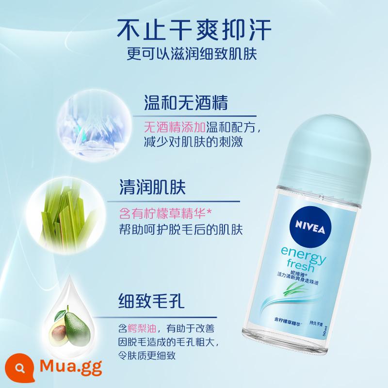 Kem lăn khử mùi Nivea dạng lăn dành cho nam dạng lăn, kem chống mồ hôi khô và chống mồ hôi cho nữ, tươi mát và thơm mát - Gói đặc biệt dạng lỏng dạng lăn Vitality Fresh