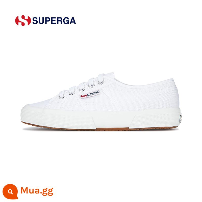 SUPERGA phẳng tăng chiều cao giày nhỏ màu trắng giày thường phù hợp với nữ giày cổ thấp thoáng khí giày vải cổ điển nam và nữ 2750 - Trắng (khuyên dùng)