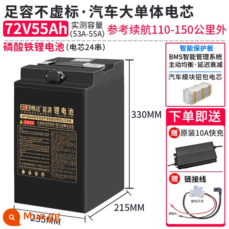 BEX Changda xe điện pin lithium 72v60v giao hàng 48v công suất lớn pin lithium ternary pin lithium sắt phosphate - 72V55Ah BYD Lithium Iron [Tham khảo 110-150 km] Sạc nhanh 10A