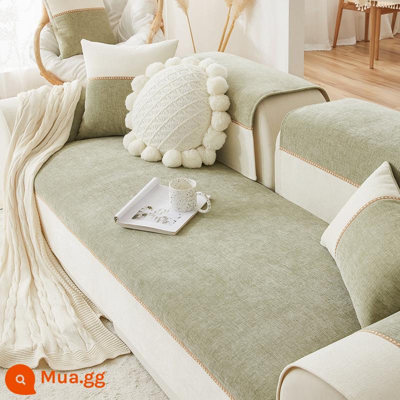 Nam Việt Quất Màu Sắc Tự Nhiên Series Voan Sofa Đệm Bốn Mùa Đa Năng Sofa Phòng Khách Miếng Bọc Ghế Sofa Khăn Bao - qian·Dòng màu tự nhiên Màu xanh hoang dã