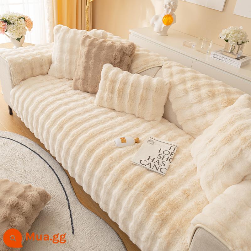 Nam Việt quất nhà mèo cảm giác ins mùa thu đông kem sofa đệm chống trơn trượt bọc ghế sofa dày sang trọng bọc ghế sofa - xin-kem pháp (thỏ xuống)