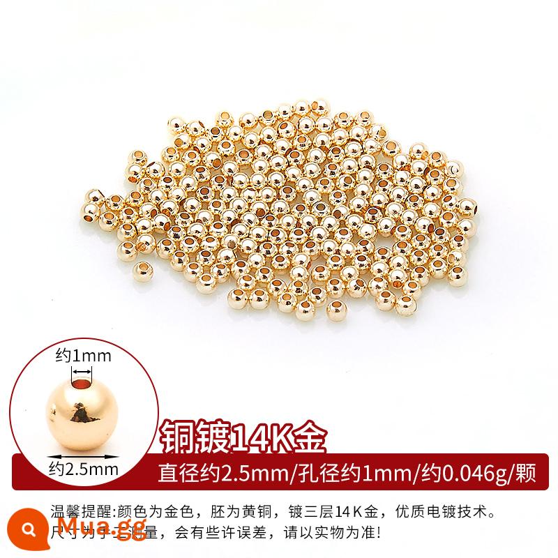 Đồng mạ vàng 18k hạt rời hạt DIY phụ kiện còng tay xâu chuỗi hạt đồng vàng 14K hạt vàng nhỏ miếng đệm chất liệu - Hạt đồng-vàng 14K-2.5mm-khoảng 98-100 hạt