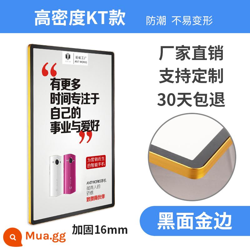 Khung quảng cáo thang máy khung tranh hợp kim nhôm đóng khung khung ảnh a3a4 treo tường khung trưng bày từ tính tròn hút từ tính khung poster - Bề mặt đen viền vàng (model 1.5cmkt)