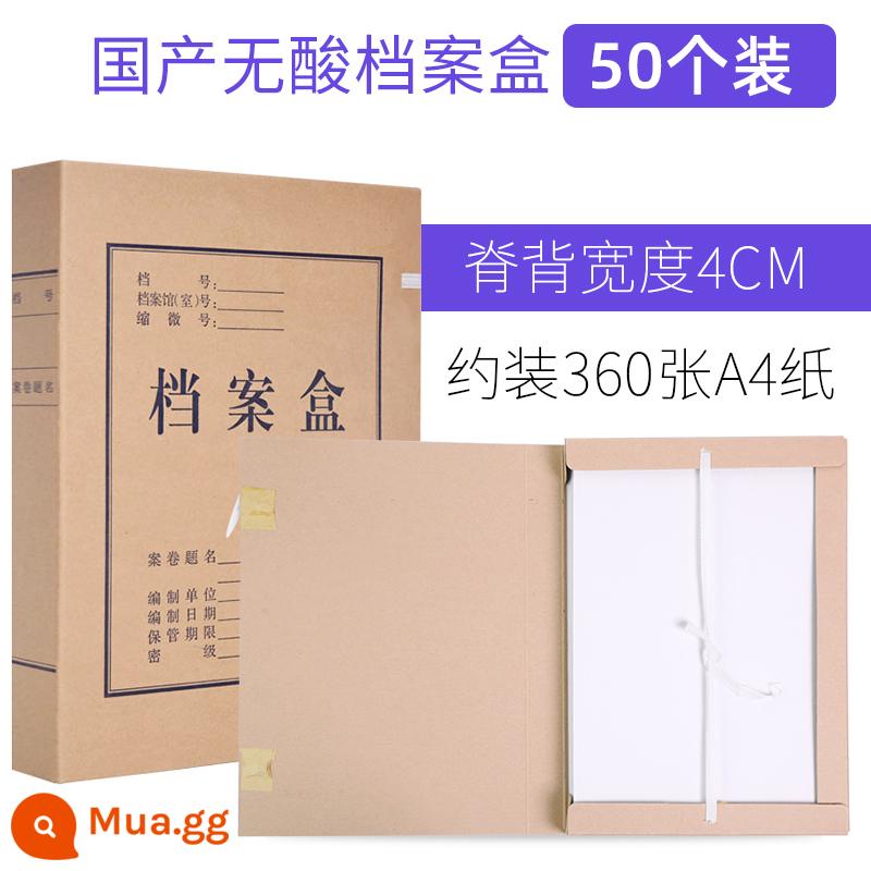 50 hộp đựng hồ sơ hộp dữ liệu hồ sơ giấy kraft hộp lưu trữ a4 nhập khẩu hộp hồ sơ giấy dày không chứa axit dung lượng lớn tùy chỉnh in logo tùy chỉnh văn phòng phẩm văn phòng chứng từ kế toán tùy chỉnh - 50 mẫu gia dụng cực dày không chứa axit/4cm