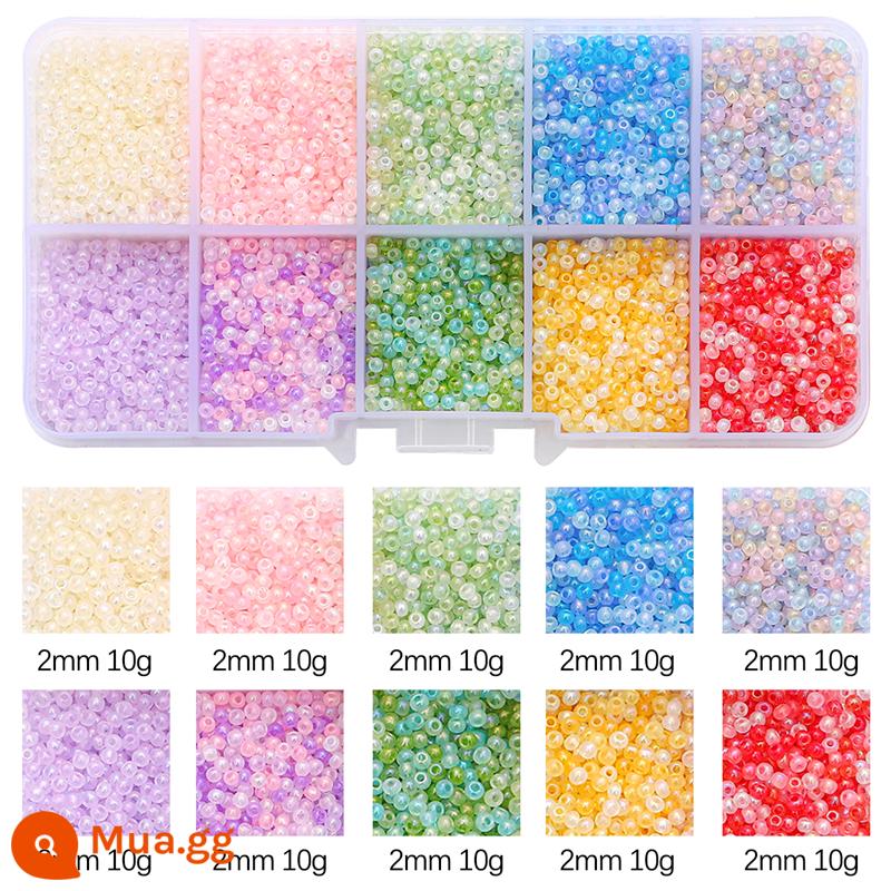 Gạo hạt sequins ngọc trai giả chất liệu túi beading handmade tự làm chất liệu làm vòng cổ tay bông tai đính cườm rời hạt - Đám mây kem cao cấp 2mm và hạt gạo nhiều màu 1 hộp