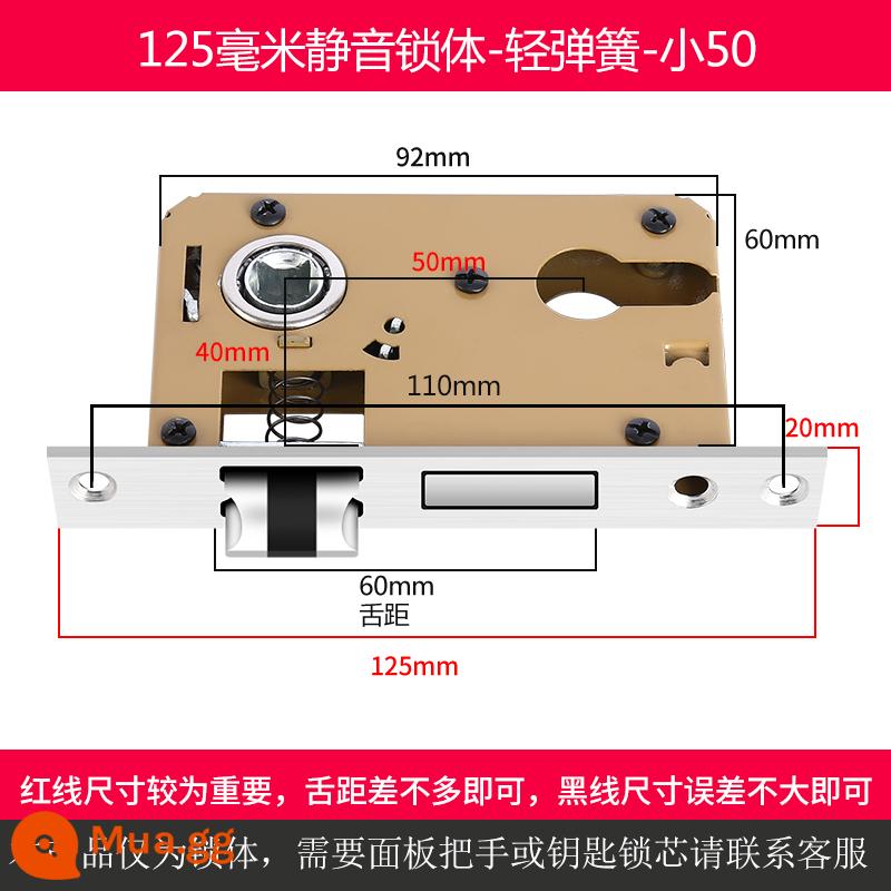 Trong nhà cửa gỗ thân khóa đa năng nhỏ 50 lớn 50 58 im lặng khóa thép không gỉ lưỡi nhà phòng ngủ lõi khóa phụ kiện - Thân khóa nhỏ 50 im lặng