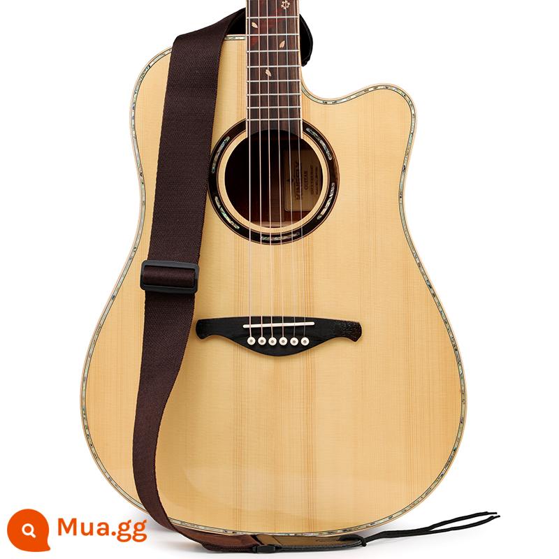 Đàn Guitar Túi Cho Bé Đàn Guitar Dân Gian Dây Đeo Vai Đàn Guitar Cổ Điển Sứ Giả Dây Dày Rộng Đàn Guitar Điện Bass Phụ Kiện Dây Đeo - Dây da màu nâu cổ điển