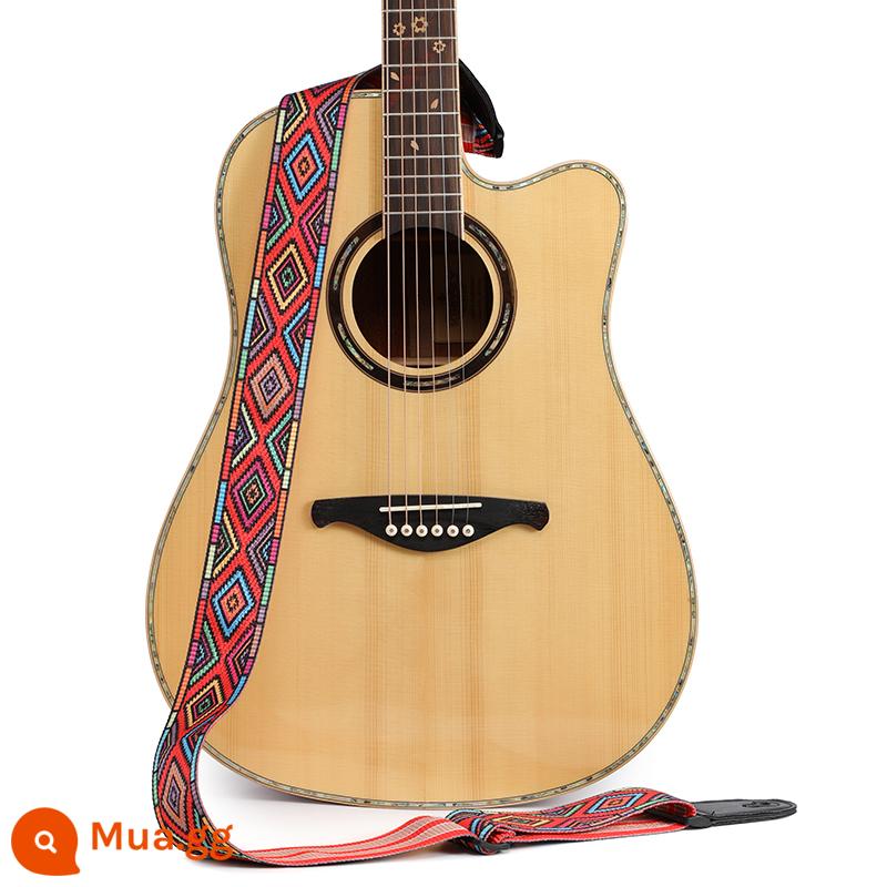 Đàn Guitar Túi Cho Bé Đàn Guitar Dân Gian Dây Đeo Vai Đàn Guitar Cổ Điển Sứ Giả Dây Dày Rộng Đàn Guitar Điện Bass Phụ Kiện Dây Đeo - Dây da tự do phong cách dân tộc 01