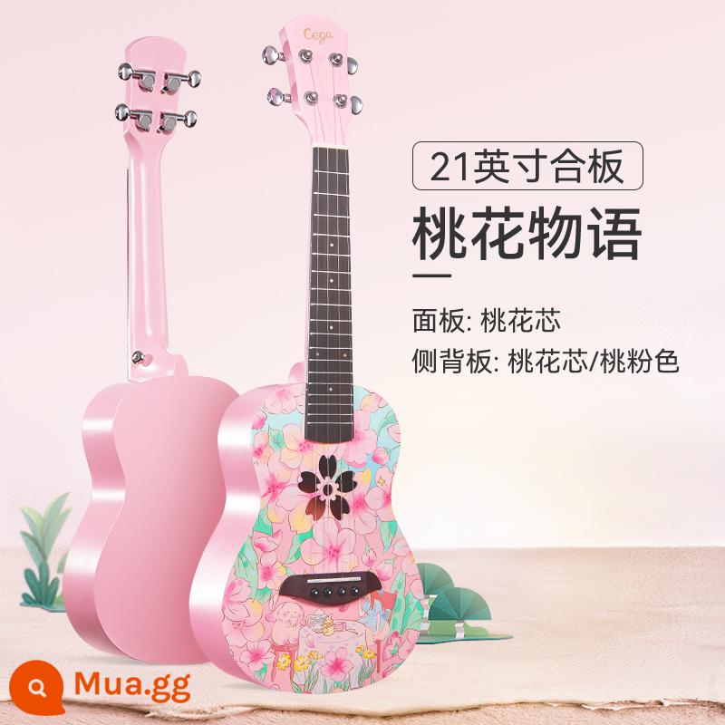 cega ukulele người mới bắt đầu 23 inch đàn ông và phụ nữ nhập cảnh chính thức hàng đầu cửa hàng ukulele đàn guitar nhỏ của trẻ em - Câu chuyện hoa đào Plywood 21 inch + phụ kiện + túi đựng đàn