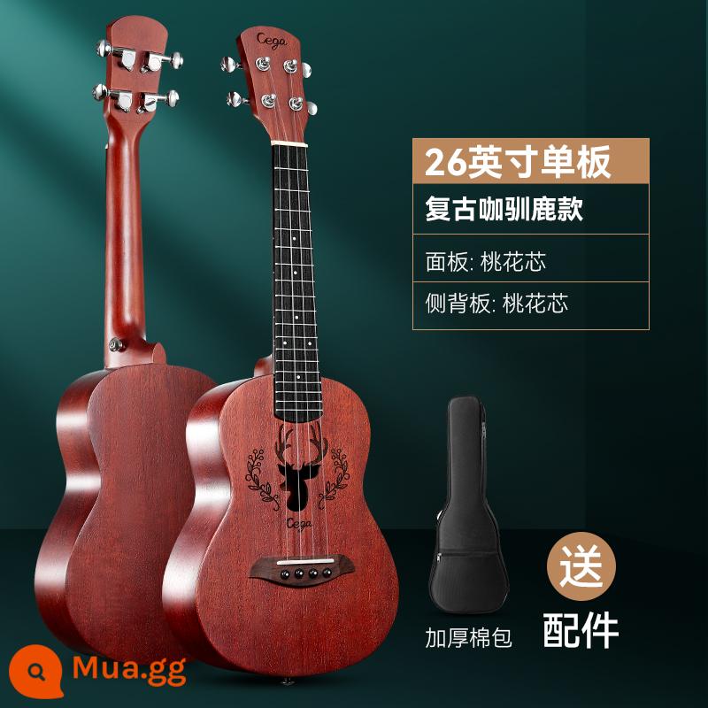 cega ukulele người mới bắt đầu 23 inch đàn ông và phụ nữ nhập cảnh chính thức hàng đầu cửa hàng ukulele đàn guitar nhỏ của trẻ em - Tuần lộc retro bảng đơn 26 inch + phụ kiện + túi biểu diễn