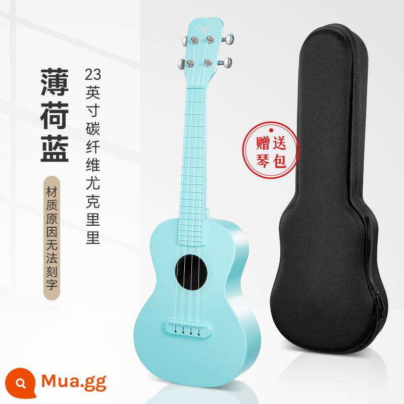 cega ukulele người mới bắt đầu 23 inch đàn ông và phụ nữ nhập cảnh chính thức hàng đầu cửa hàng ukulele đàn guitar nhỏ của trẻ em - 23-inch sợi carbon màu xanh bạc hà + phụ kiện + túi Eva