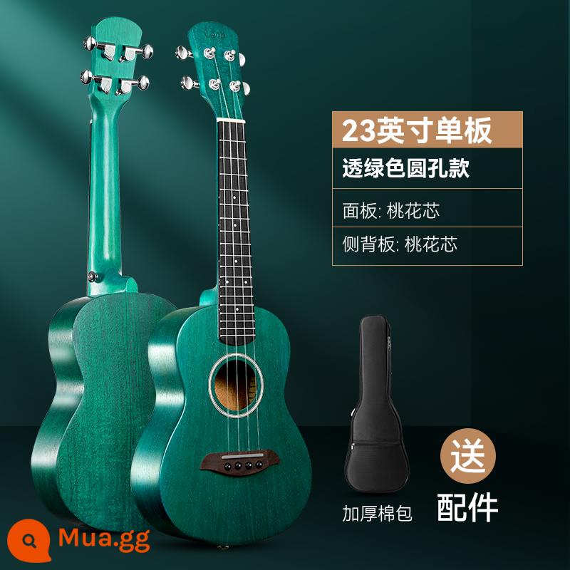 cega ukulele người mới bắt đầu 23 inch đàn ông và phụ nữ nhập cảnh chính thức hàng đầu cửa hàng ukulele đàn guitar nhỏ của trẻ em - Bảng đơn 23 inch có lỗ tròn màu xanh lá cây + phụ kiện + túi đựng đàn