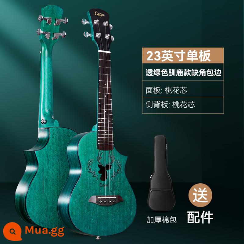 cega ukulele người mới bắt đầu 23 inch đàn ông và phụ nữ nhập cảnh chính thức hàng đầu cửa hàng ukulele đàn guitar nhỏ của trẻ em - Veneer 23 inch với các cạnh khía và tuần lộc màu xanh lá cây trong suốt + phụ kiện + túi biểu diễn