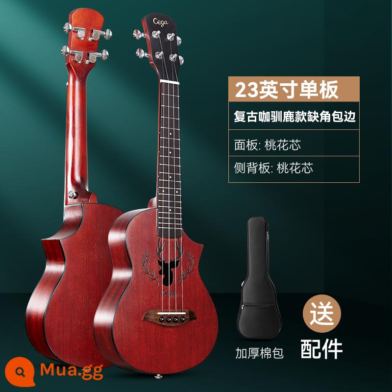 cega ukulele người mới bắt đầu 23 inch đàn ông và phụ nữ nhập cảnh chính thức hàng đầu cửa hàng ukulele đàn guitar nhỏ của trẻ em - Veneer 23 inch có khía khía, tuần lộc cổ điển + phụ kiện + túi biểu diễn