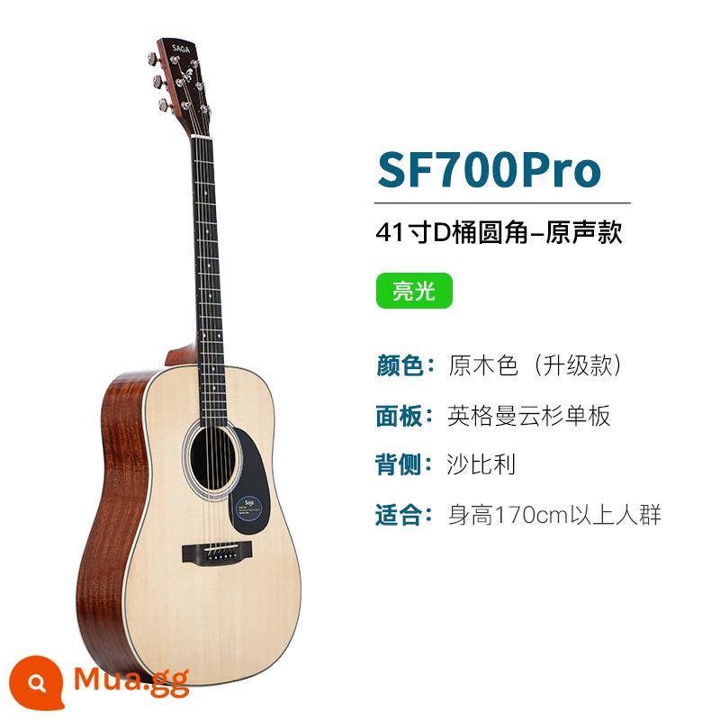 Giới thiệu đàn guitar Saga sf700 cho người mới bắt đầu chơi đàn guitar acoustic dân gian Saga 41 inch chính hãng được khuyên dùng cho bé trai và bé gái - SF700 PRO/Nòng D/41 inch/các góc tròn [khuyên dùng khi có ánh sáng mạnh]