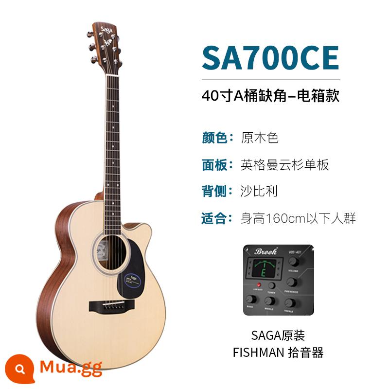 sagasf600 guitar cho người mới bắt đầu saga saga600 ballad hộp điện 41 inch log guitar nam và nữ - SA700CE/40 inch/Mẫu thùng/hộp điện