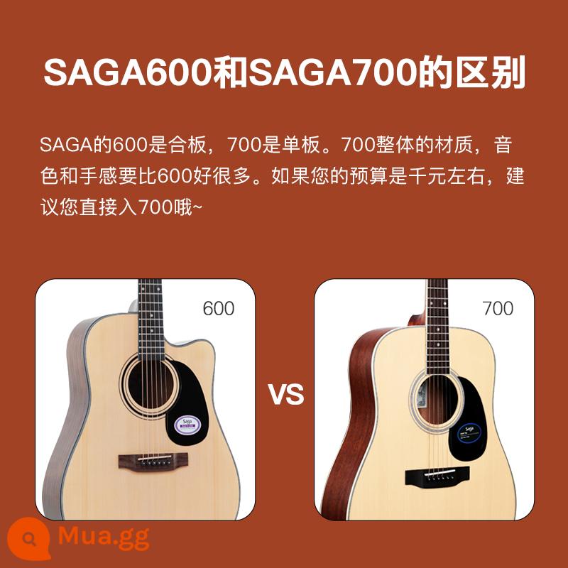 sagasf600 guitar cho người mới bắt đầu saga saga600 ballad hộp điện 41 inch log guitar nam và nữ - Sự khác biệt giữa 600 và 700