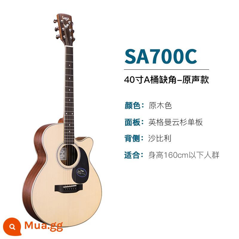 Giới thiệu đàn guitar Saga sf700 cho người mới bắt đầu chơi đàn guitar acoustic dân gian Saga 41 inch chính hãng được khuyên dùng cho bé trai và bé gái - SA700C | 40 inch | Thùng | Góc cắt