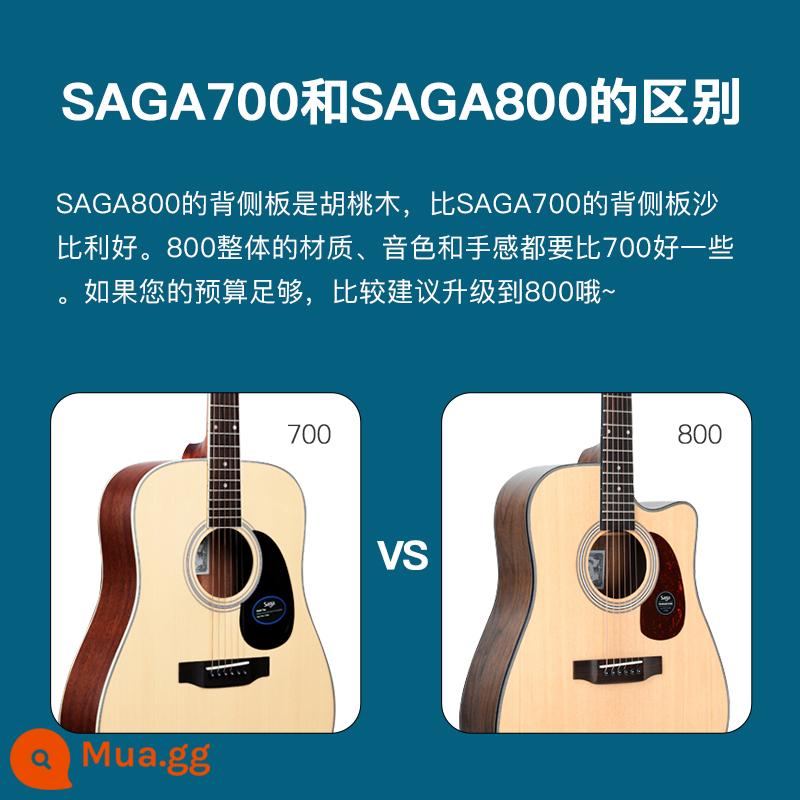 Giới thiệu đàn guitar Saga sf700 cho người mới bắt đầu chơi đàn guitar acoustic dân gian Saga 41 inch chính hãng được khuyên dùng cho bé trai và bé gái - Sự khác biệt giữa 700 và 800