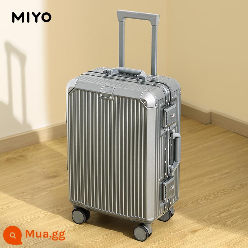 Vali nữ nhỏ mới không ồn trường hợp xe đẩy 20 inch lên máy bay khung nhôm chắc chắn và bền màu hồng mật khẩu hộp bao da - Chất liệu Space Silver-PC khung nhôm chống trầy xước