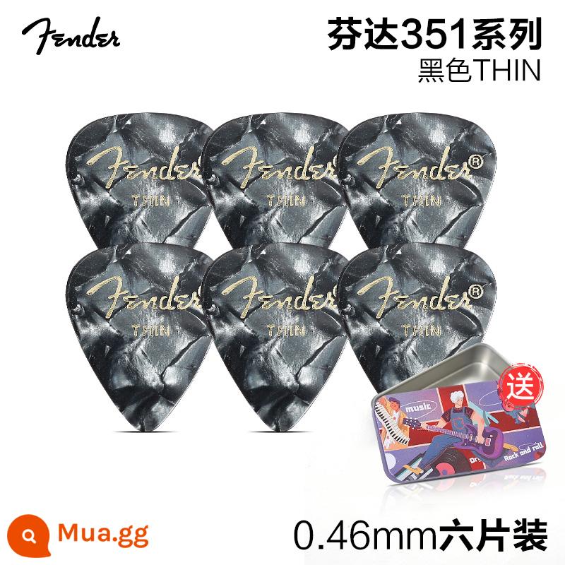 6 mảnh Fender Fender 351 celluloid ballad đàn guitar điện phím gảy tốc độ chơi chống trượt mùa xuân mảnh GỌI - [Gói sáu món] Đen 0,46MM+ đi kèm hộp sắt