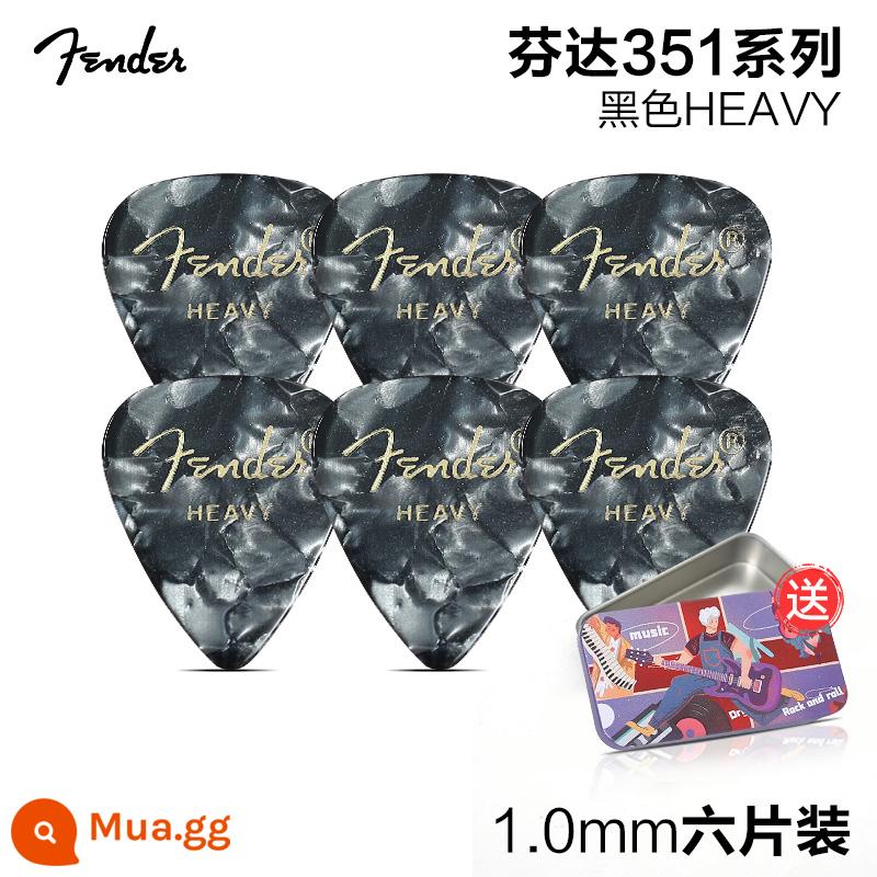 6 mảnh Fender Fender 351 celluloid ballad đàn guitar điện phím gảy tốc độ chơi chống trượt mùa xuân mảnh GỌI - [Gói sáu món] Đen 1.0MM+ đi kèm hộp sắt