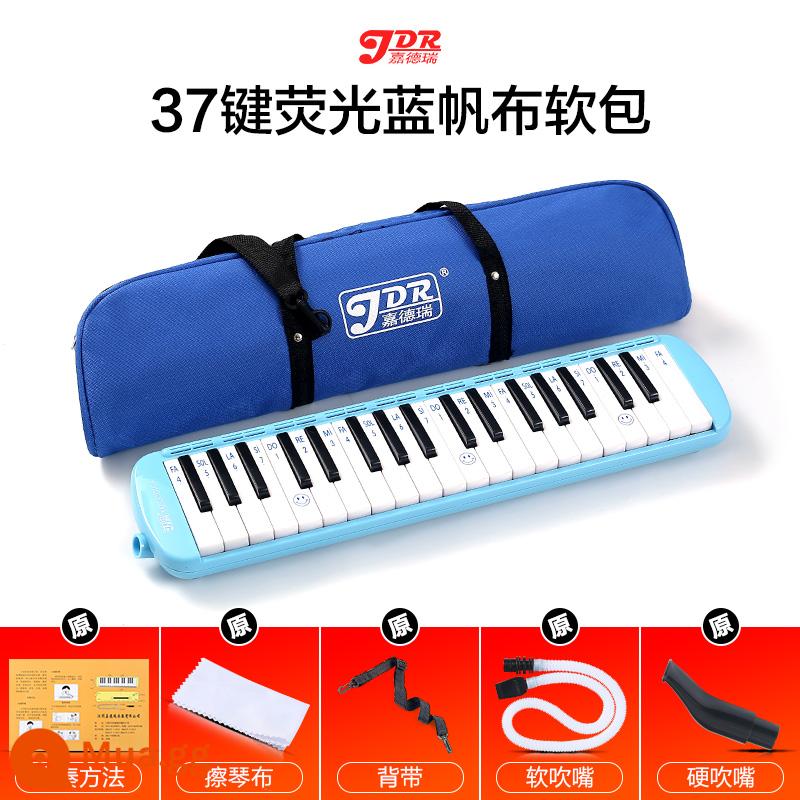 Jiaderui melodica học sinh tiểu học 37 phím với nhạc cụ gió cấp độ biểu diễn chuyên nghiệp dành cho người mới bắt đầu trẻ em nam nữ trưởng thành - Túi mềm màu xanh 37 phím] 1 bộ ống thổi