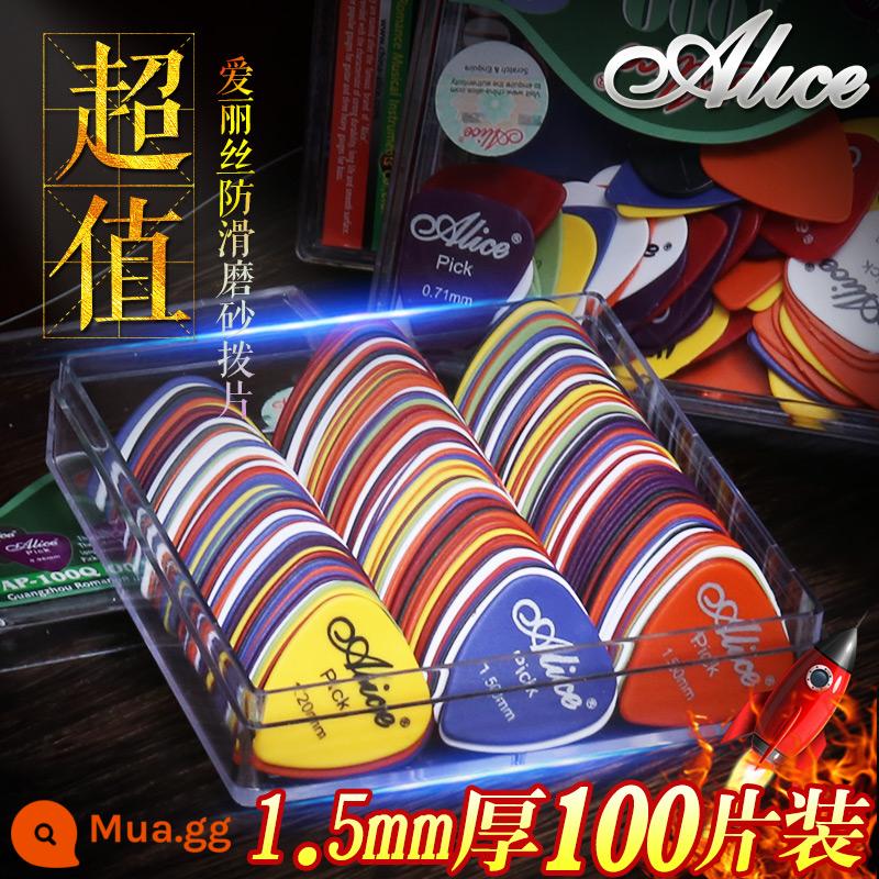 Alice Alice đàn guitar chọn mờ ABS đàn guitar chọn đóng hộp 100 miếng đàn guitar điện mùa xuân mảnh GỌI - Dày 1.5MM, đóng gói 100 miếng