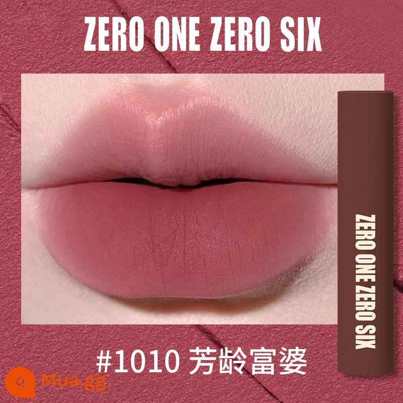 Zero One Zero Lu 0106 Lip Mud Lip Men Lip Gloss Matte Peach Không Kéo Khô Tinh Khiết Desire Sinh Viên Thể Hiện Màu Trắng - 1010 Thiếu nữ giàu có, nữ anh hùng Vân Vũ Môi Bùn